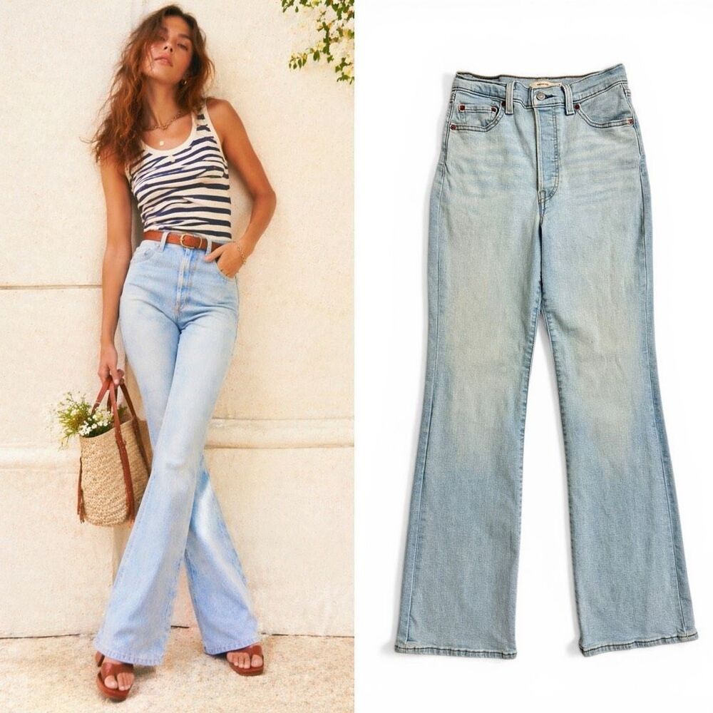 Levi’s Ribcage Bootcut Jeans Light High Rise Button Fly 29 X32 Rodeo Cowgirl